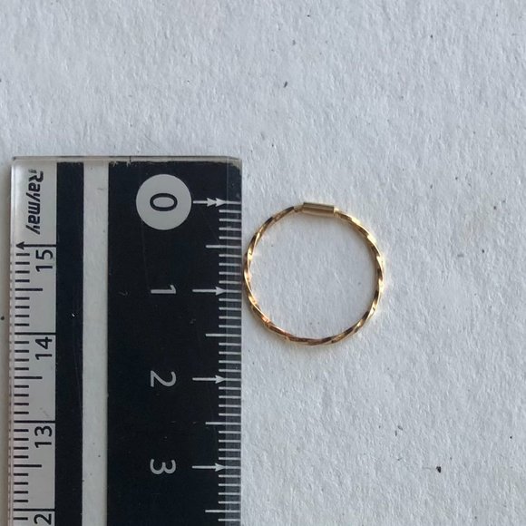 Thin Twisted Gold Hoop Earrings - Picture 5 of 5